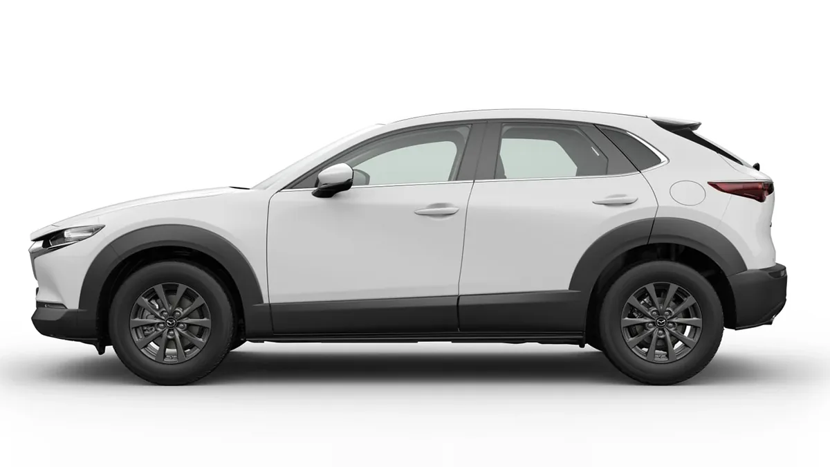 Mazda CX 30 2.5L e-SkyAct G MHEV 103kW Prime-Line en renting en Zaragoza — Lateral