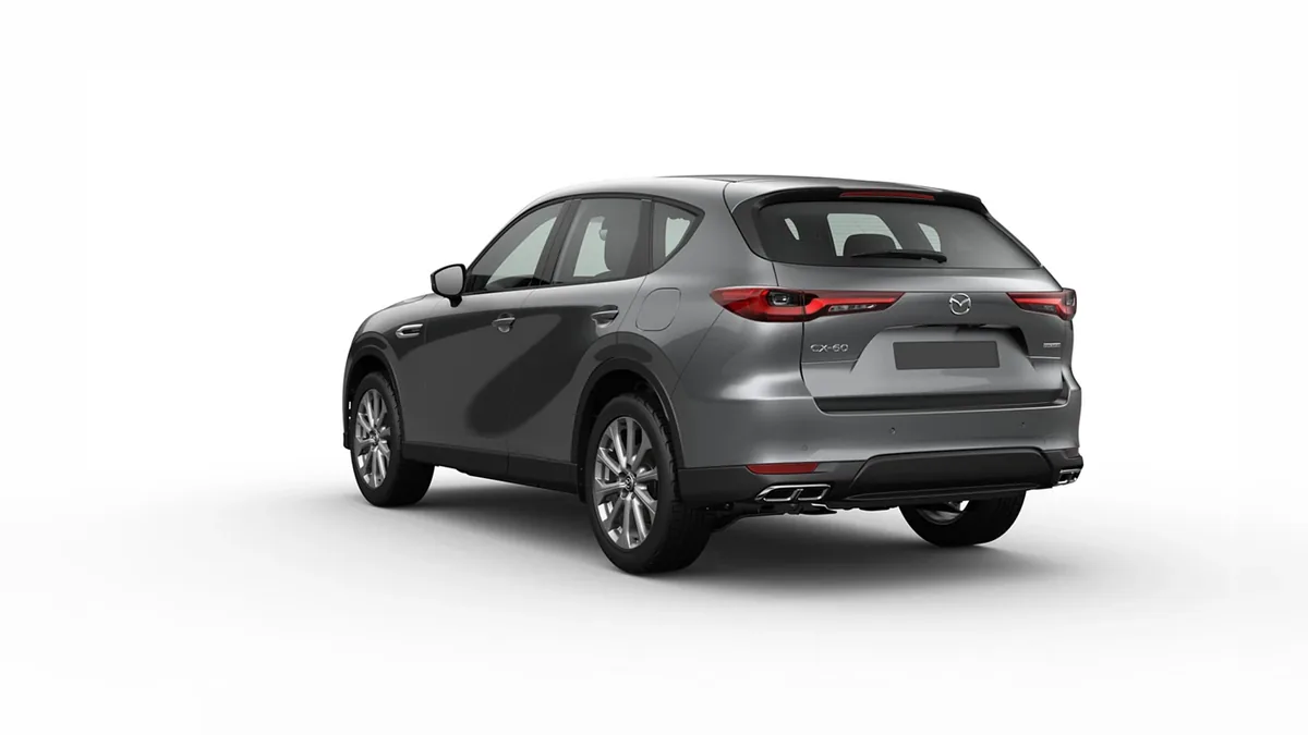 Mazda CX-60 e-Skyactiv D MHEV 8AT RWD Exclusive-Line en renting en Zaragoza — Trasera