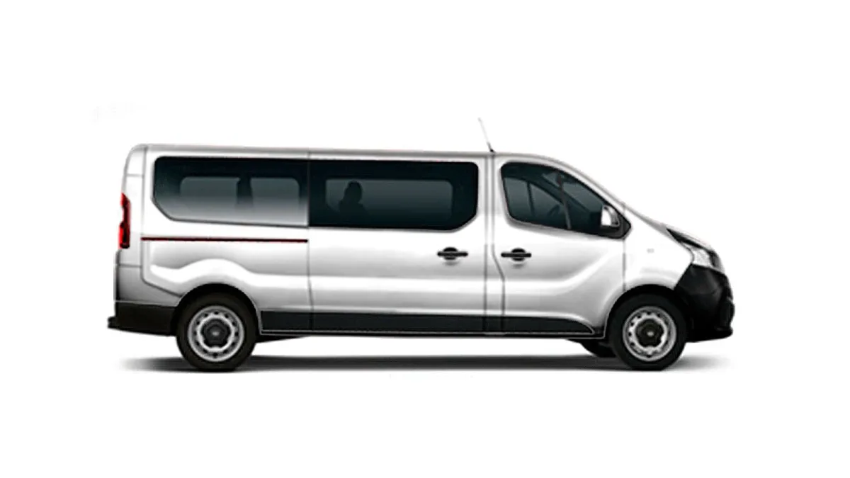 Nissan Primastar Combi 9 L2H1 N-Connecta 150CV II en renting en Zaragoza — Delantera
